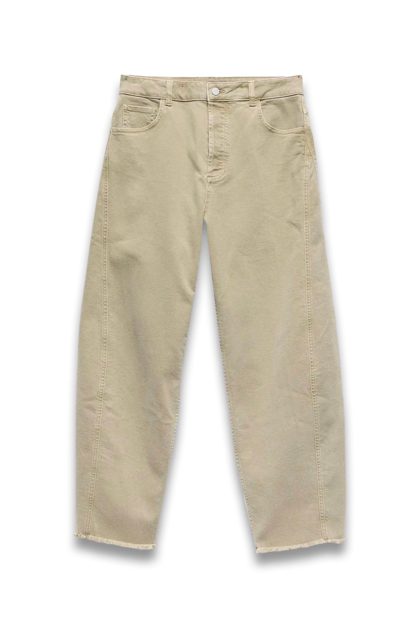 Khaki Barrel Jeans