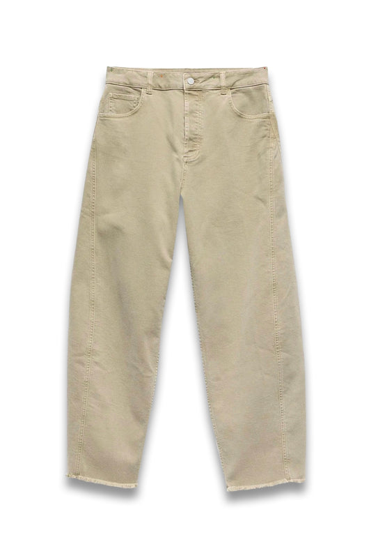Khaki Barrel Jeans