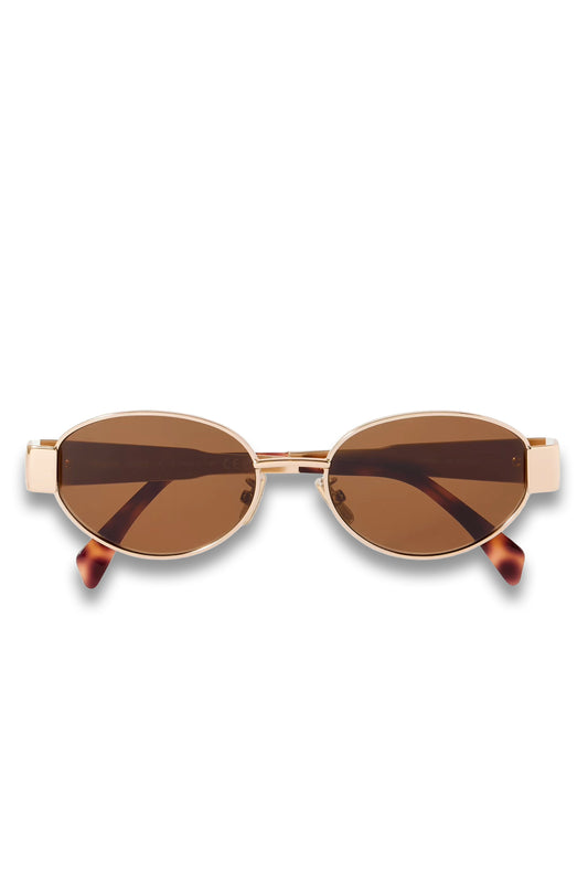 Oval-Frame Rose Gold-Tone and Tortoiseshell Acetate Sunglasses