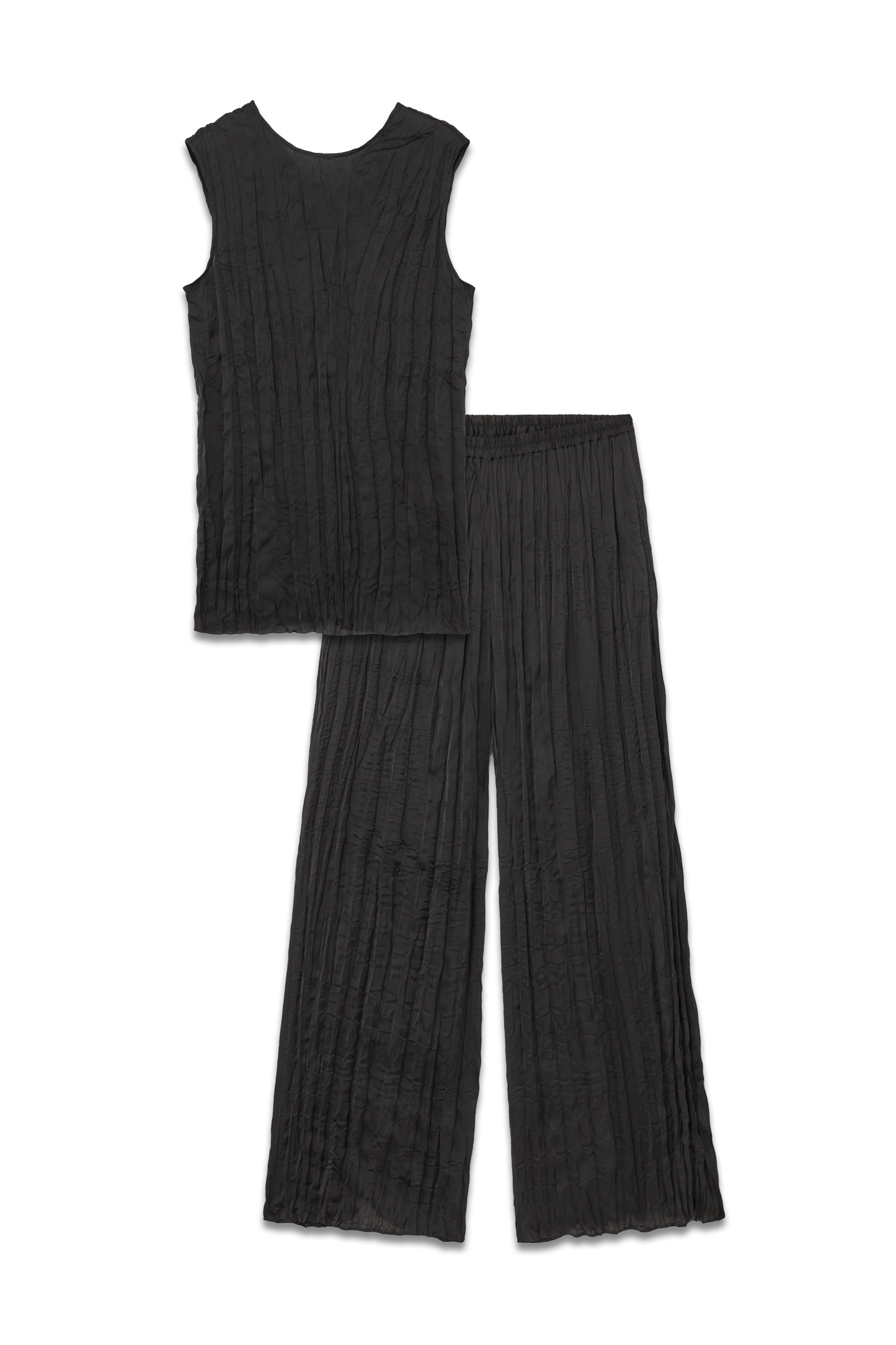 Crinkled Plissé Top and Trousers