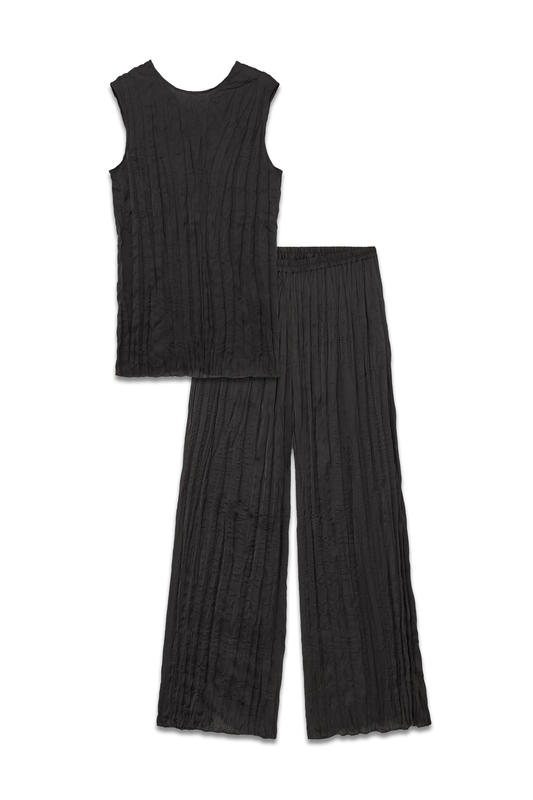 Crinkled Plissé Top and Trousers