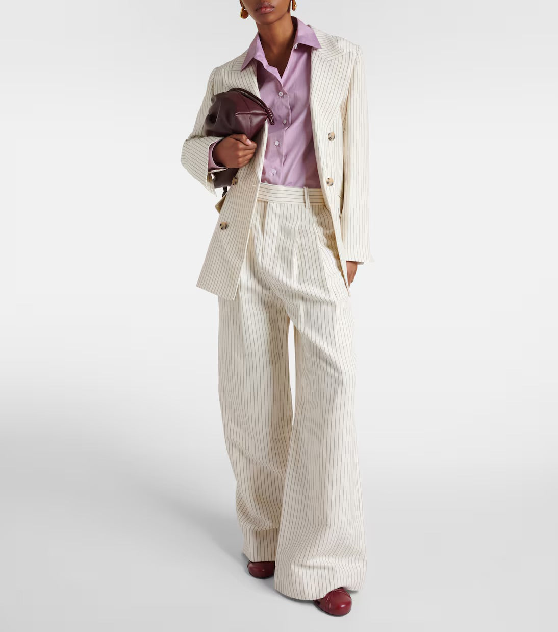 Mid-Rise Cotton and Linen Wide-Leg Pants