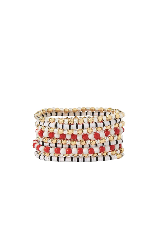 A Walk On The Beach Set of Nine Enamel, Gold- and Silver-tone Bracelets