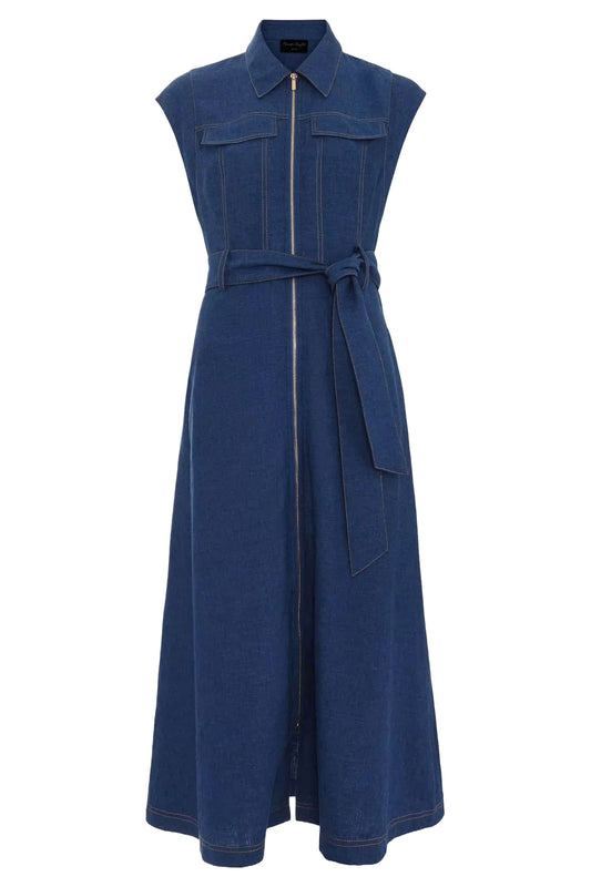 Luiza Petite Denim Midi Dress