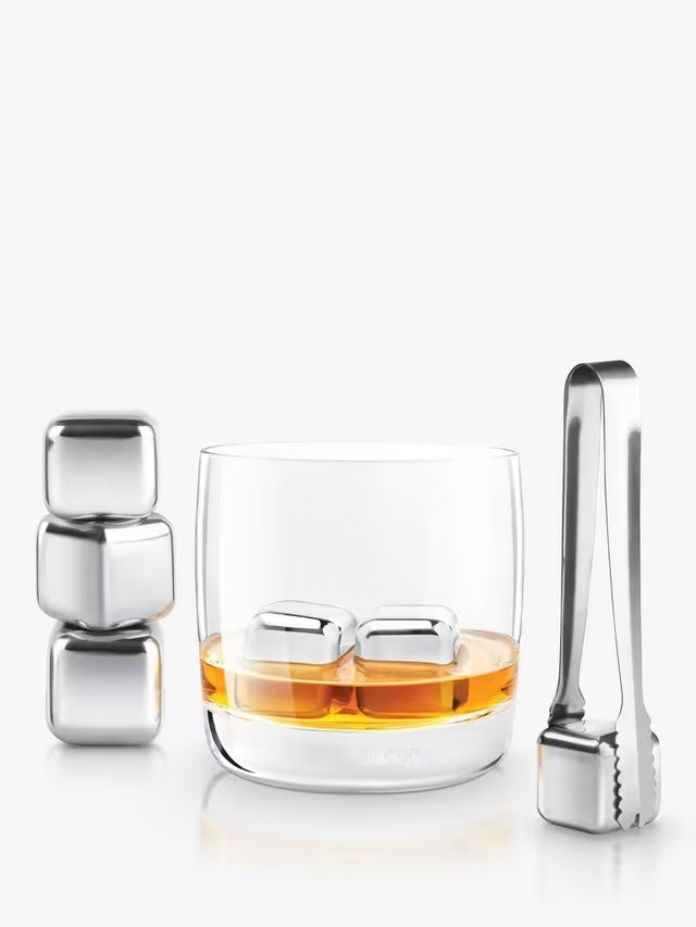 Large Stainless Steel Ice Cubes, Set of 6