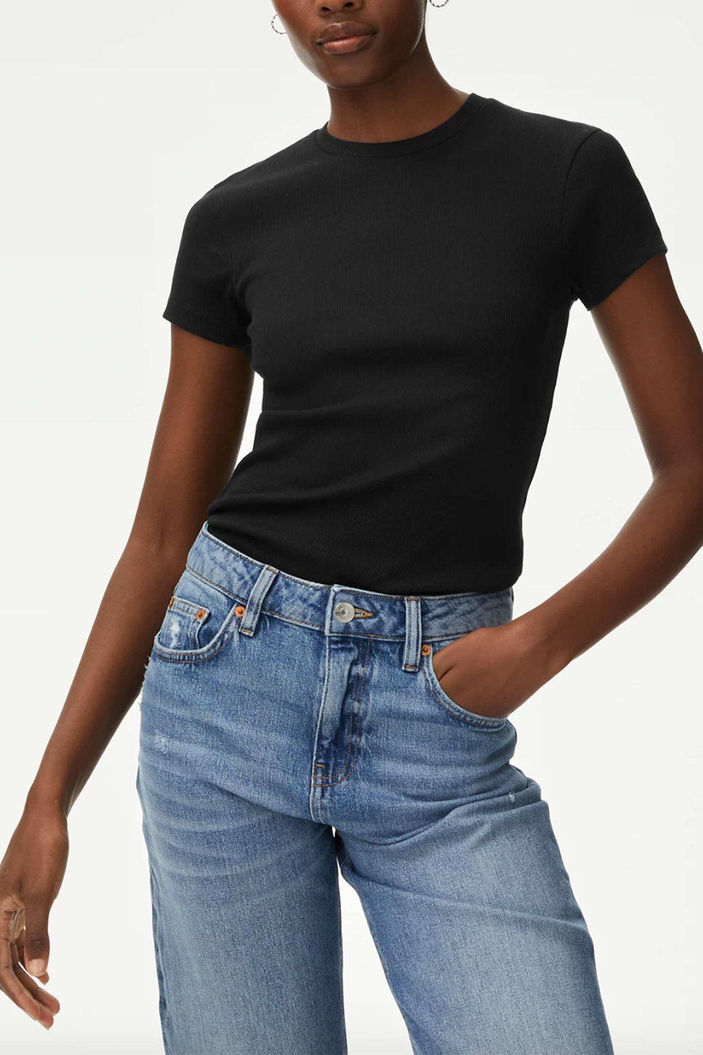Cotton Rich Ribbed Slim Fit T-Shirt