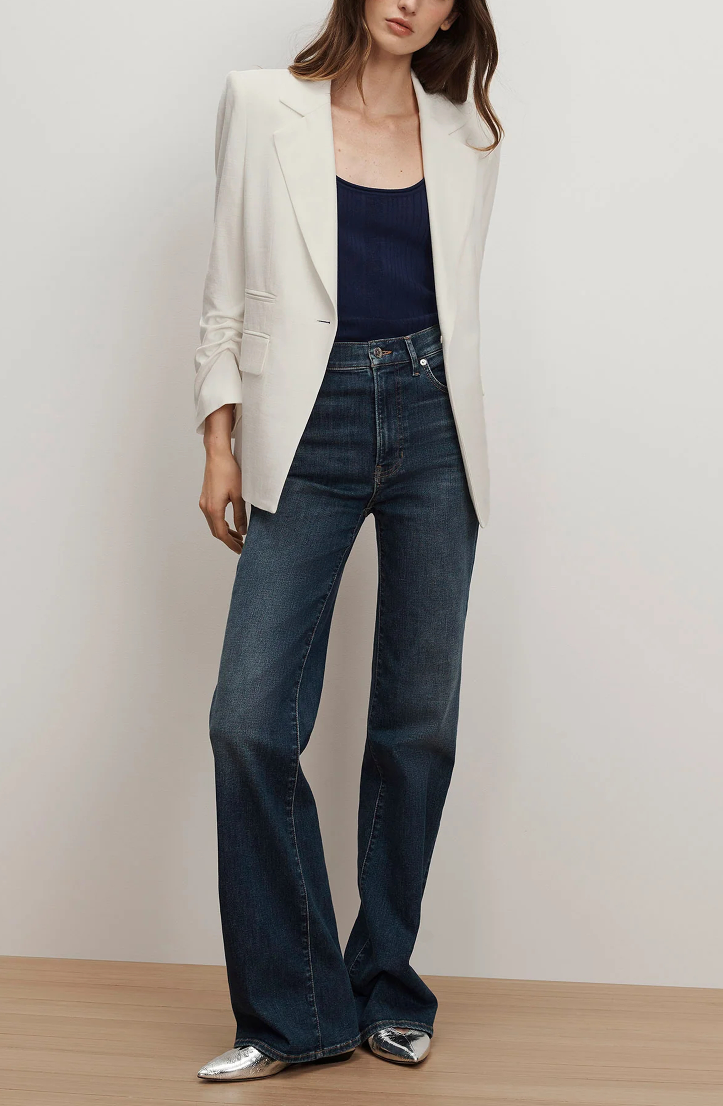 Battista Dickey Jacket and Pleated Wide-Leg Trousers