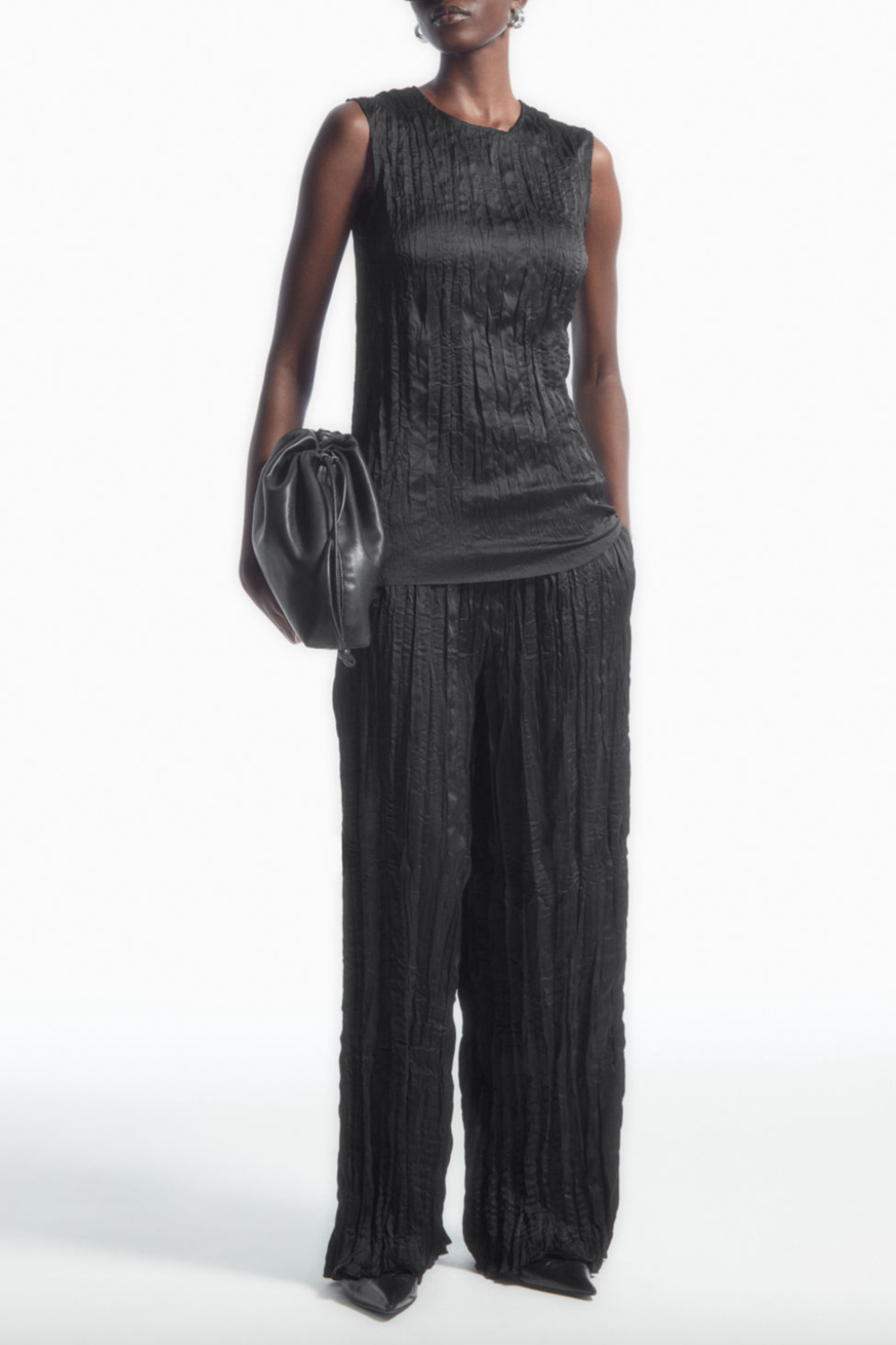 Crinkled Plissé Top and Trousers