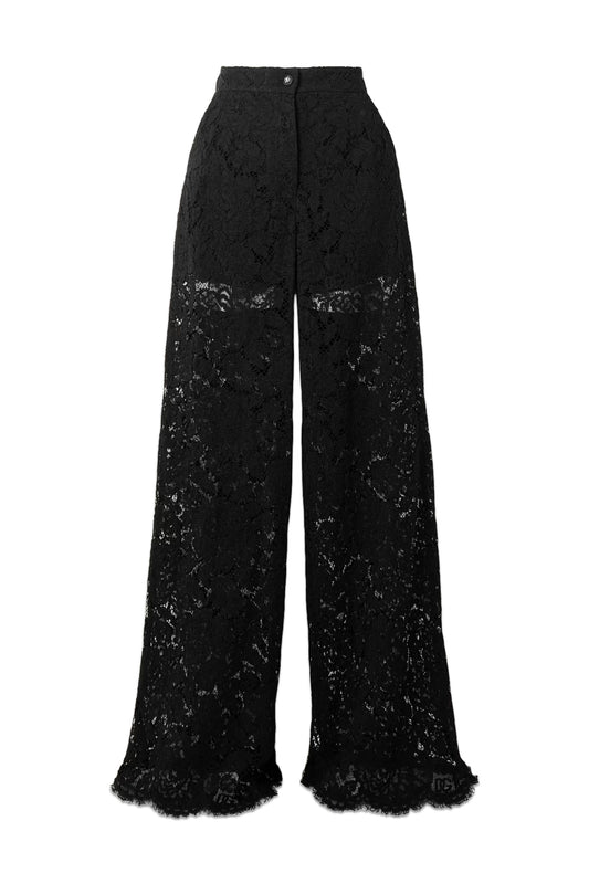 Corded Lace Wide-leg Pants
