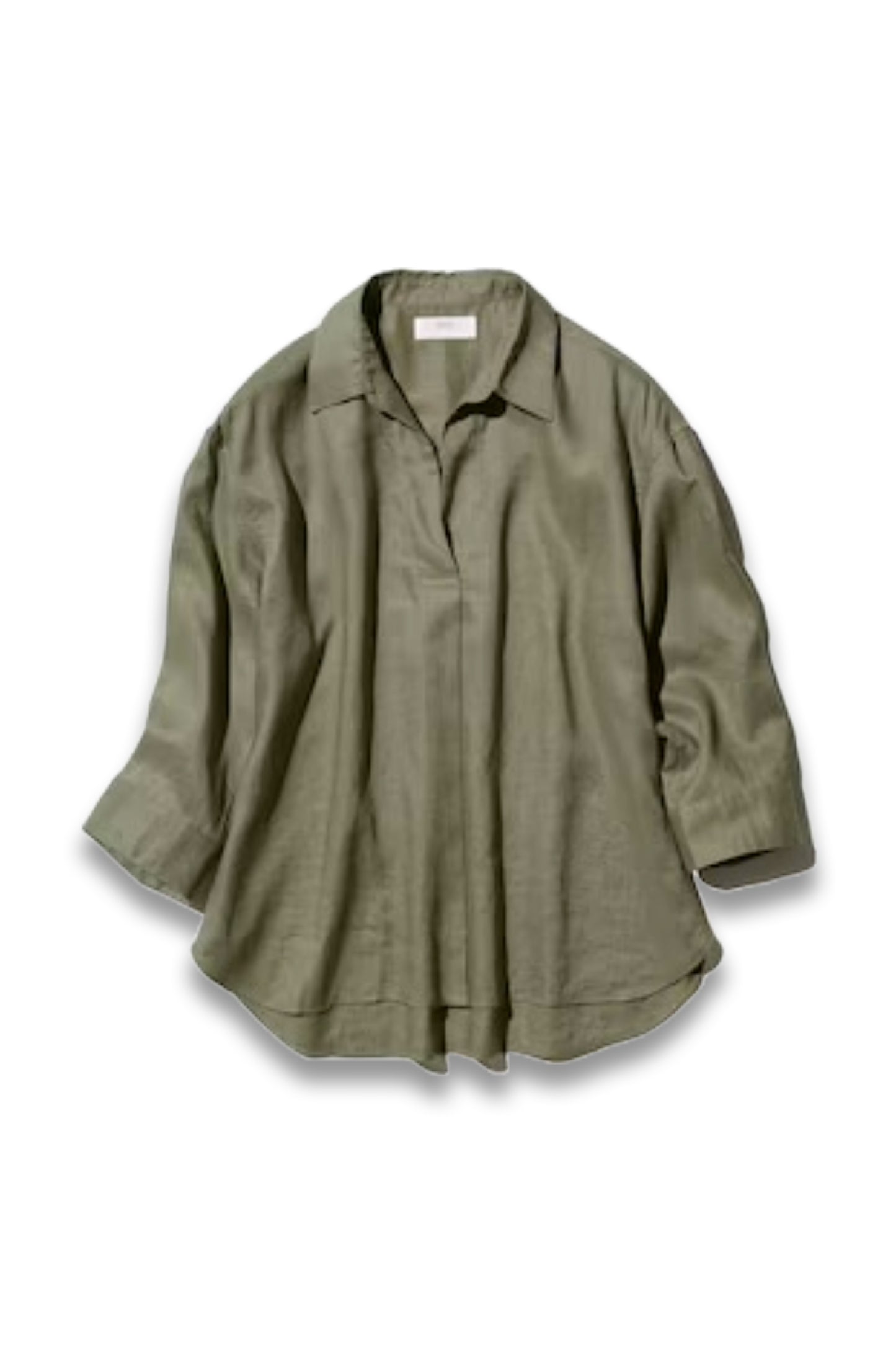 100% Premium Linen Skipper Collar Shirt (3/4 Sleeve)