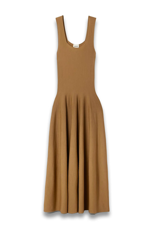 Jodie Pleated Wool Midi Dress