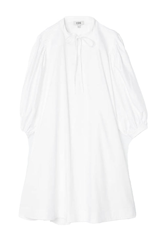 Tie-detailed Pleated Mini Dress