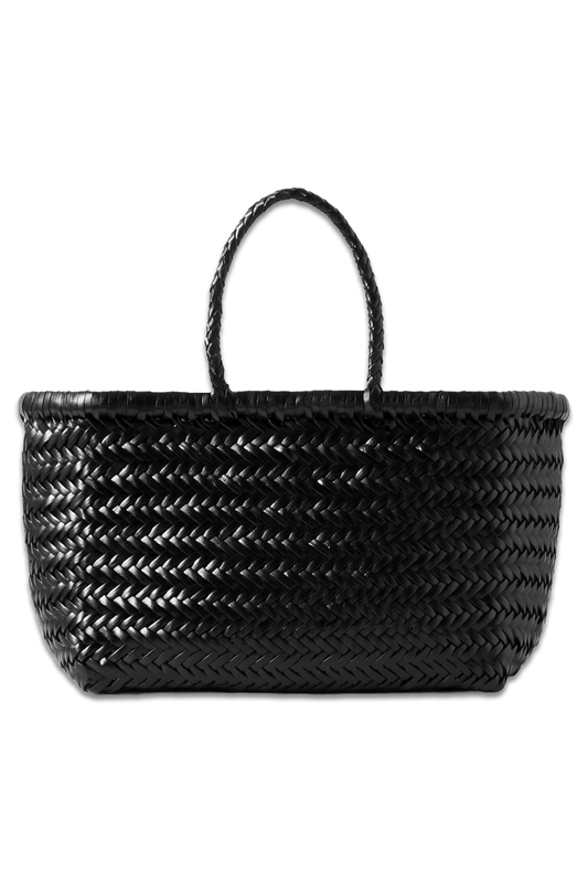 Bamboo Triple Jump Small Woven Leather Tote
