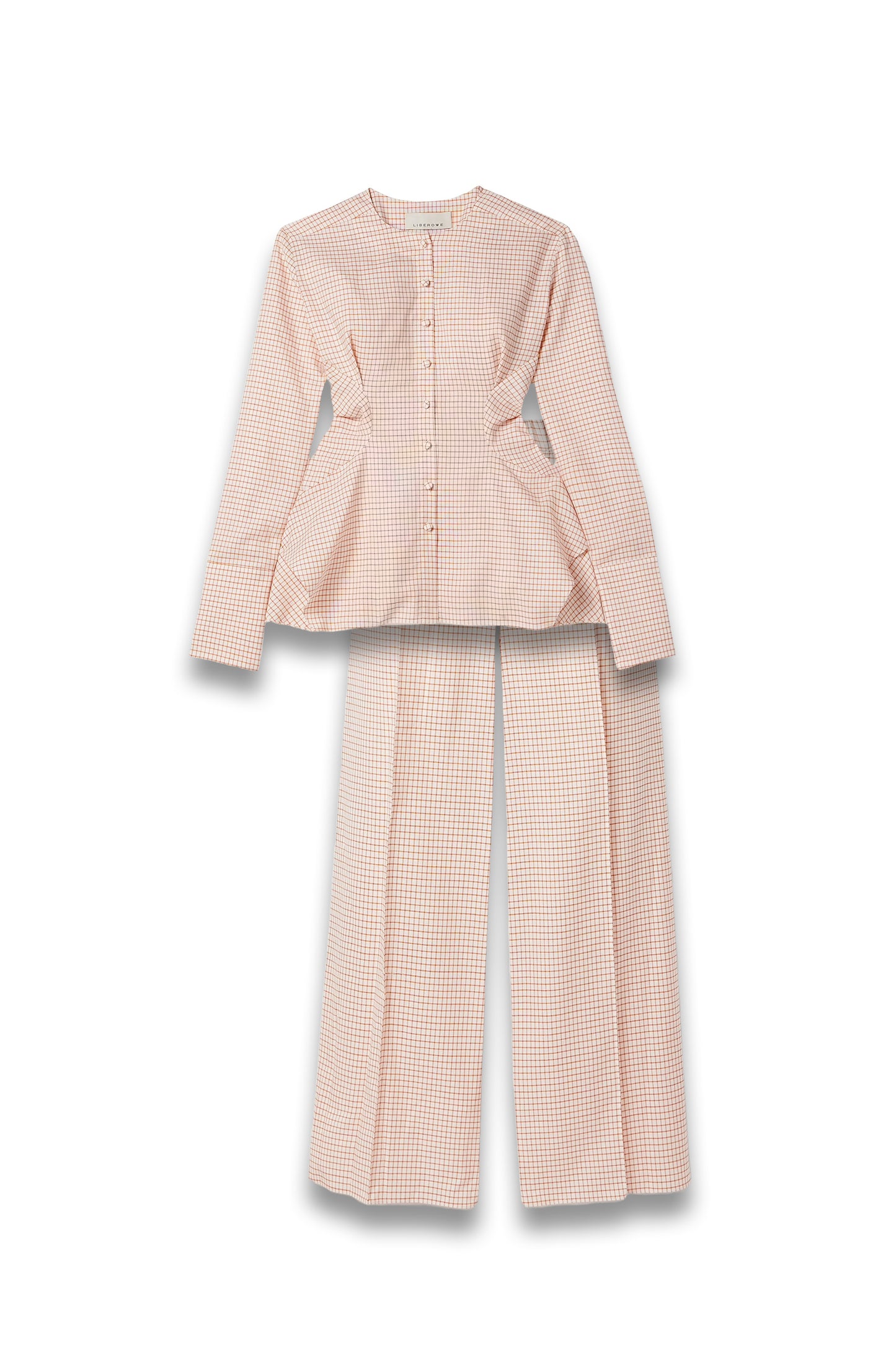 Lavinia Checked Wool and Cotton-blend Top & Poloma Wide-leg Pants