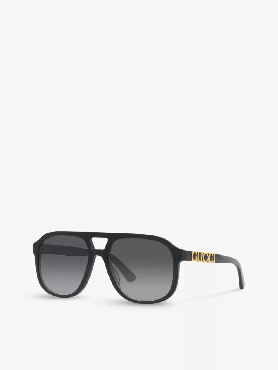 GC001933 Logo-Embellished Pilot-Frame Acetate Sunglasses