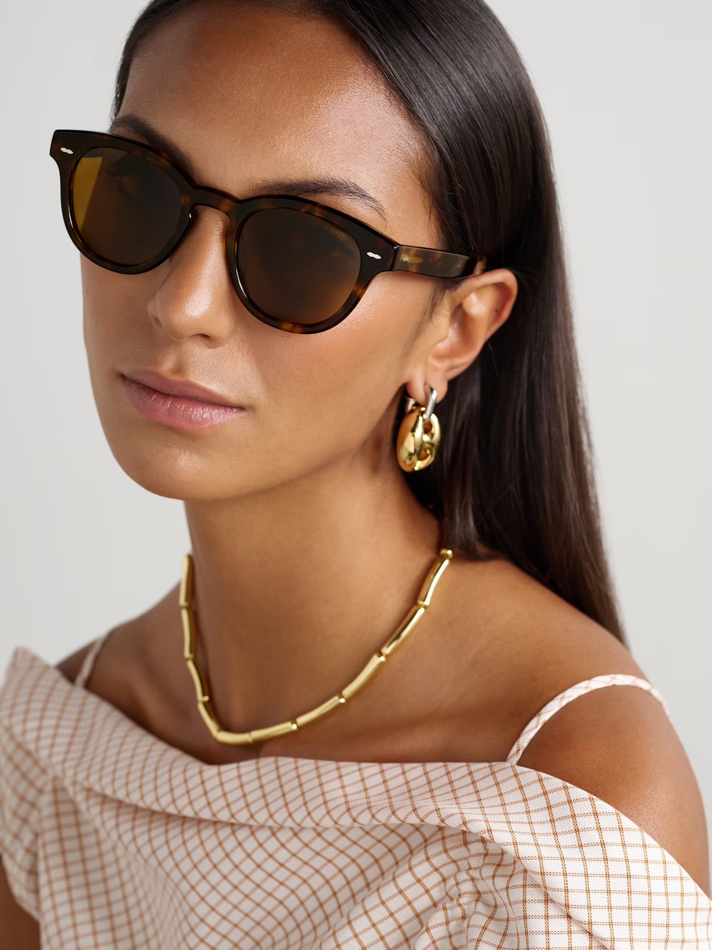 Cary Grant Round-Frame Tortoiseshell Acetate Sunglasses