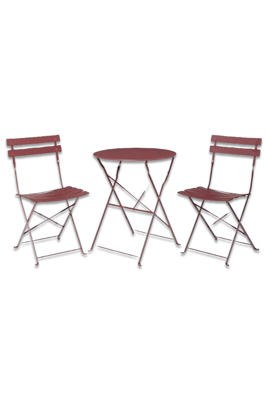 Camden 2-Seater Garden Bistro Table & Chairs Set, Damson