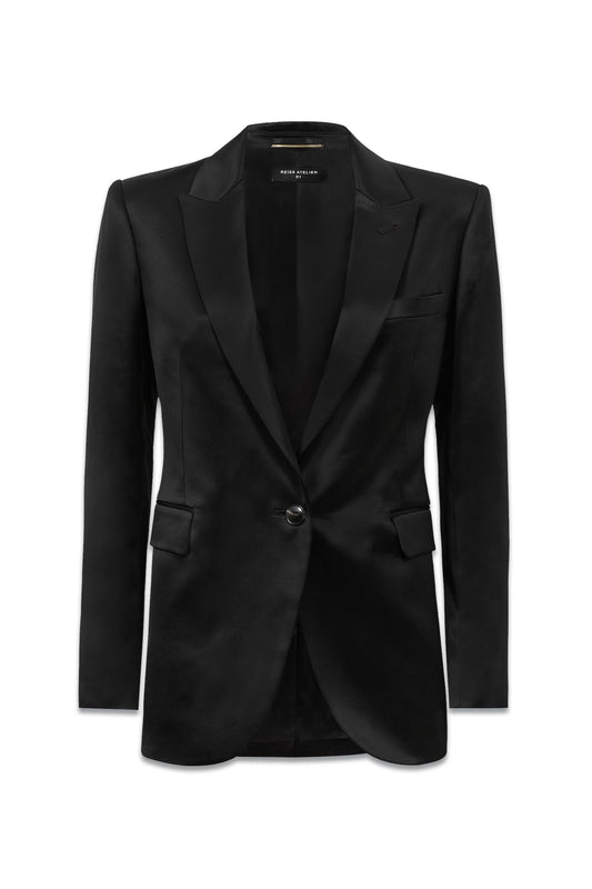 Lily Black Atelier Satin Single Breasted Blazer