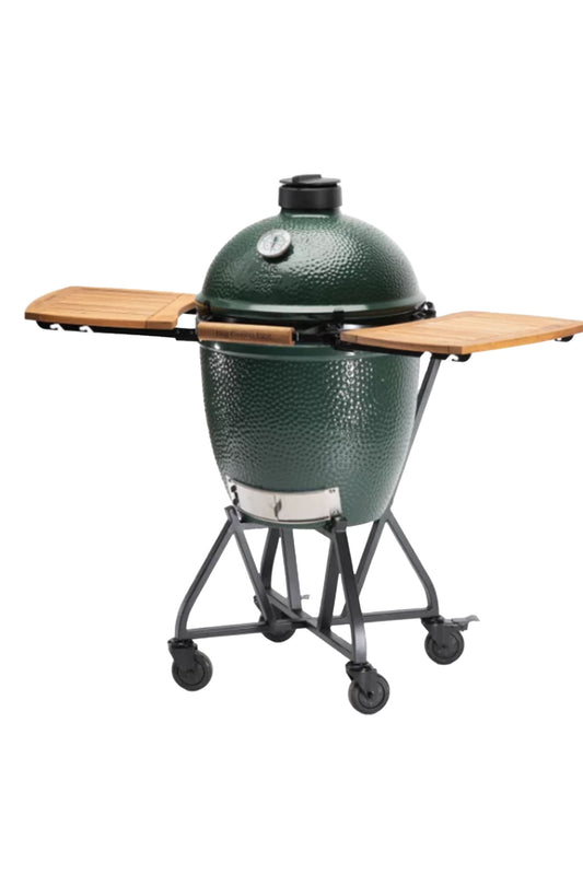 Big Green Egg Large BBQ & Acacia Wood Shelves Nest Bundle With ConvEGGtor