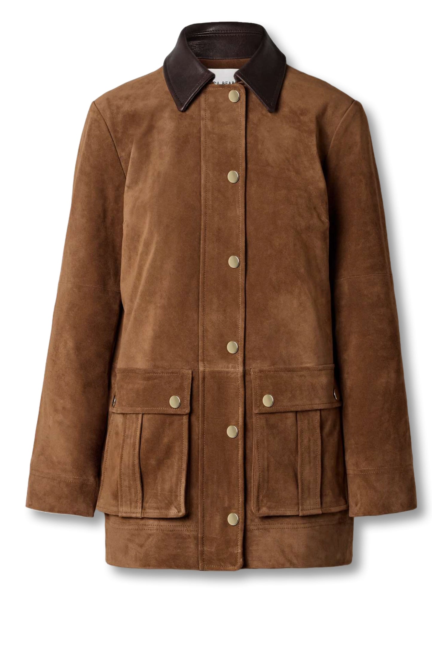 Suz leather-trimmed suede jacket