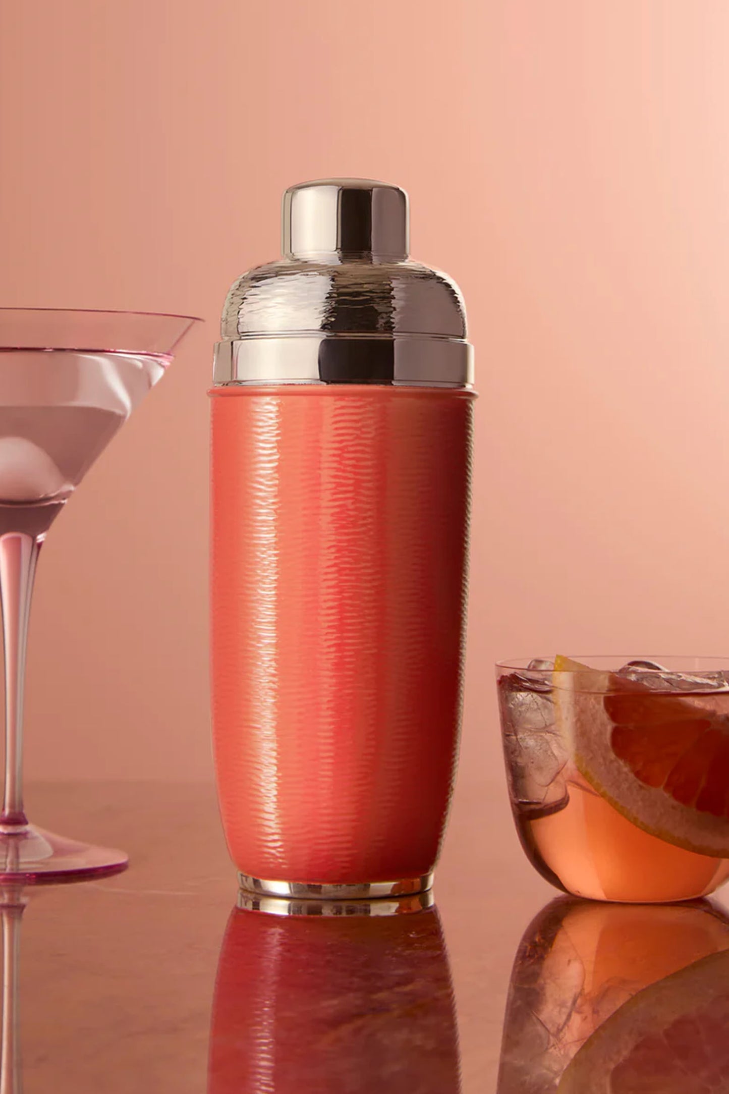 Enamelled Silver-Plated Cocktail Shaker