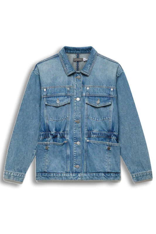 Blue Waist Detail Denim Jacket