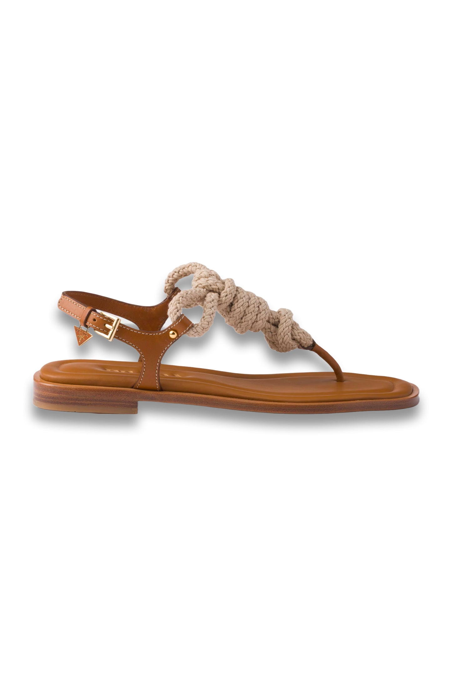 Leather And Cord Thong Sandals