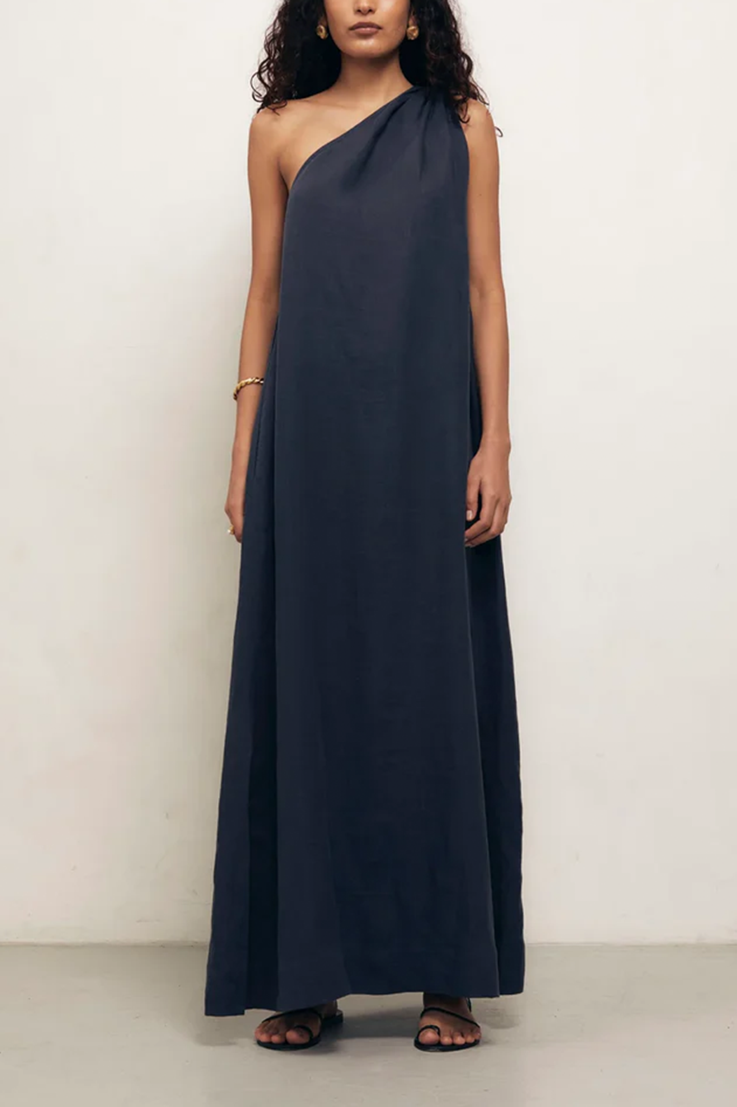 Joan - Midnight Linen Dress