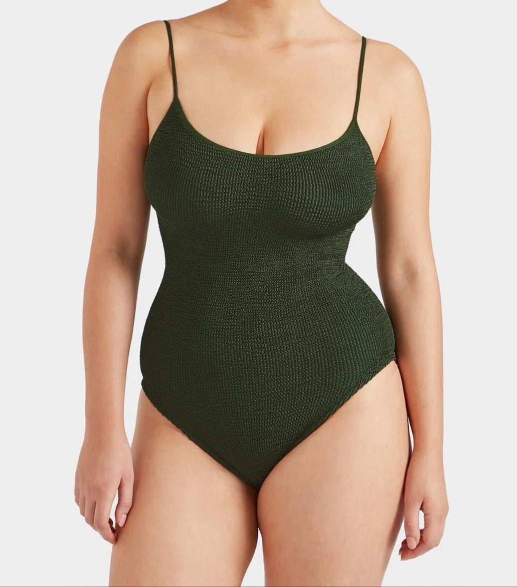 Coverage Pamela Swimsuit in Metallic Khaki