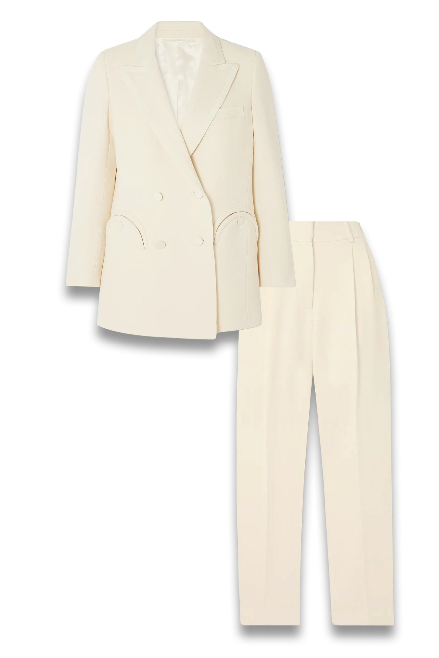Resolute Everyday double-breasted silk twill-trimmed wool-crepe blazer and Trouser