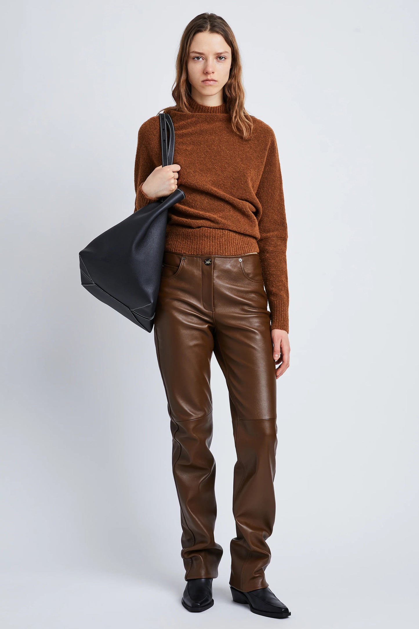 Leather Straight Pants