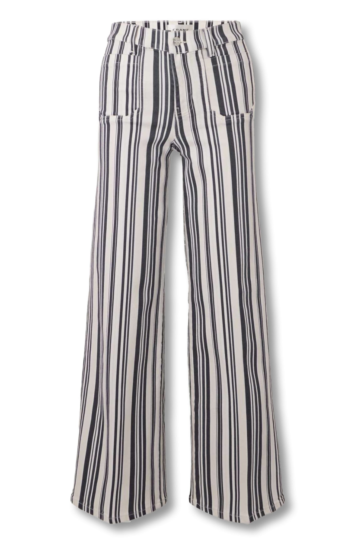 Le Slim Palazzo Modernist Pocket striped high-rise wide-leg jeans