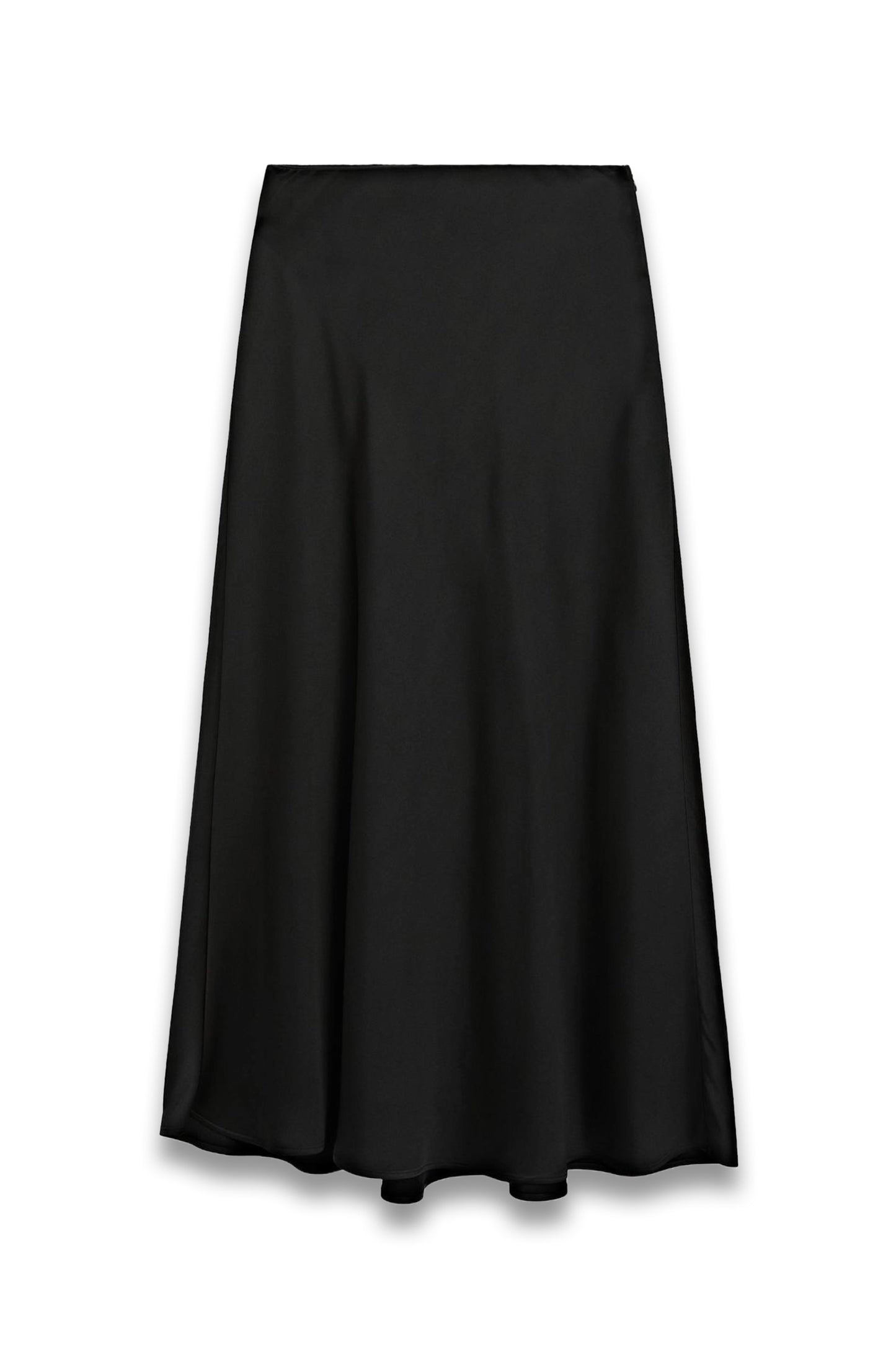 Flowing Satin Midi Skirt