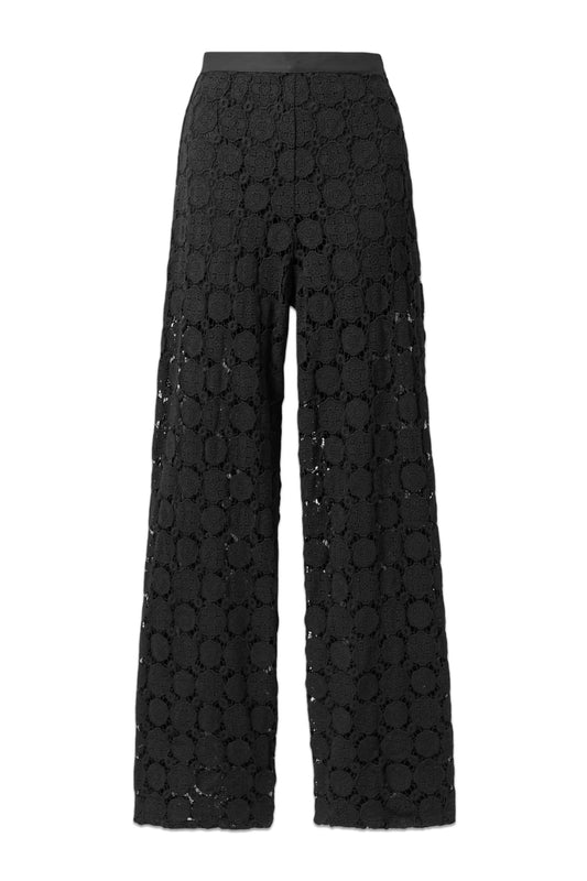 Pamela Guipure Lace Wide-leg Pants