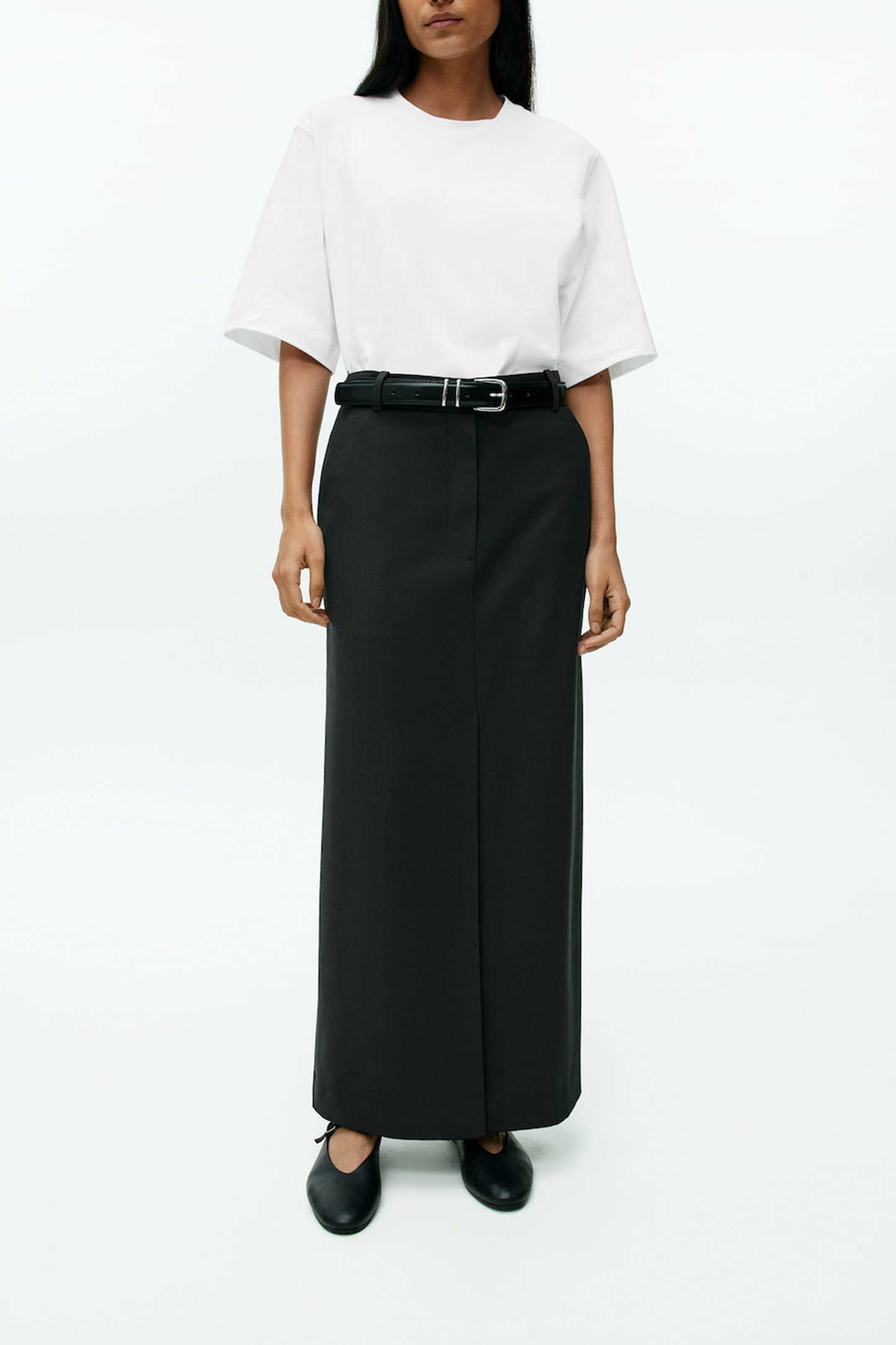 Tailored Wool-Blend Skirt