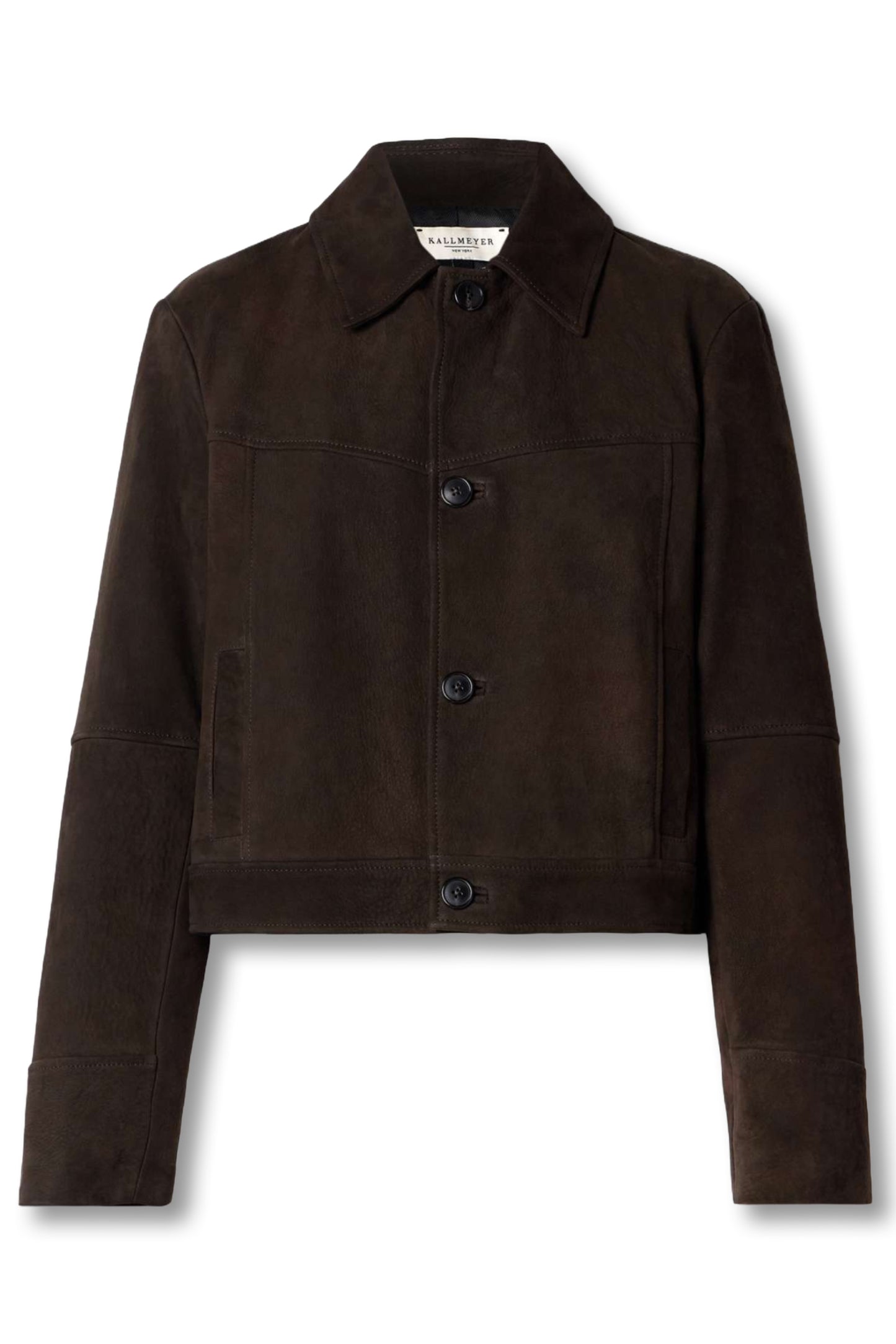 Avery cropped textured-suede jacket