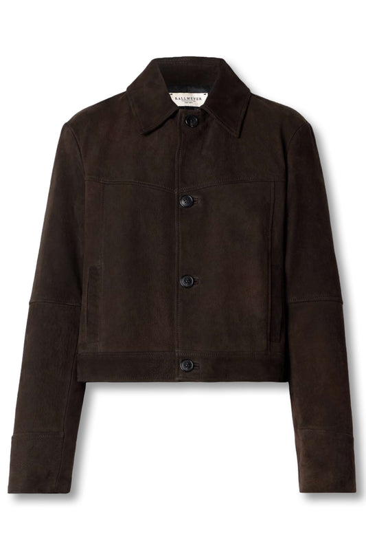 Avery cropped textured-suede jacket
