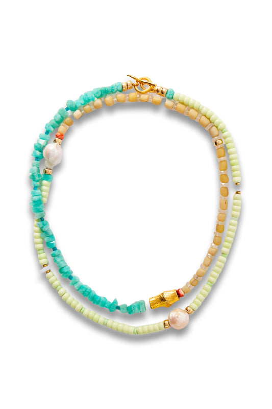 Cabana Gold-plated Multi-stone Beaded Necklace