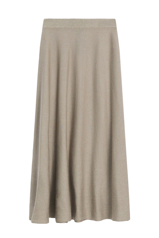 Long Flared Knit Skirt