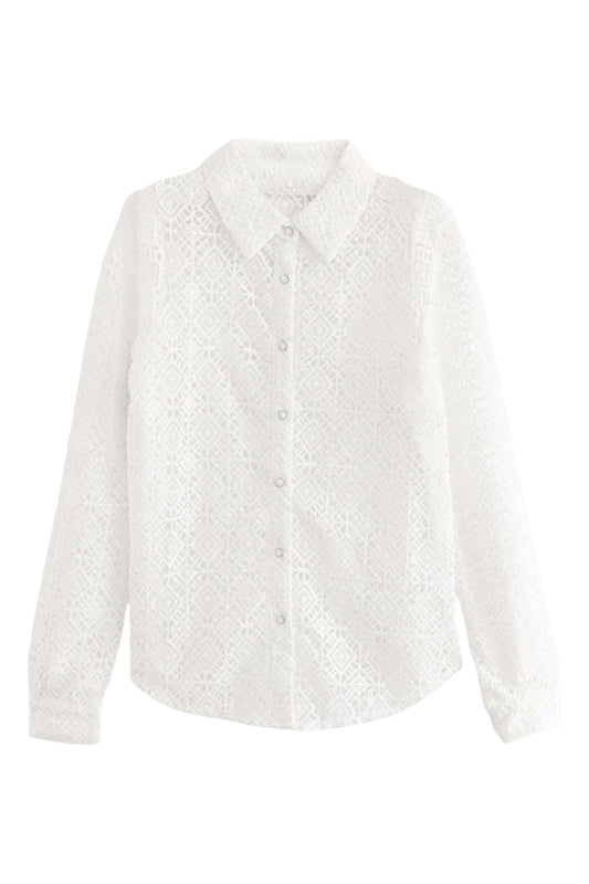 White Crochet Shirt