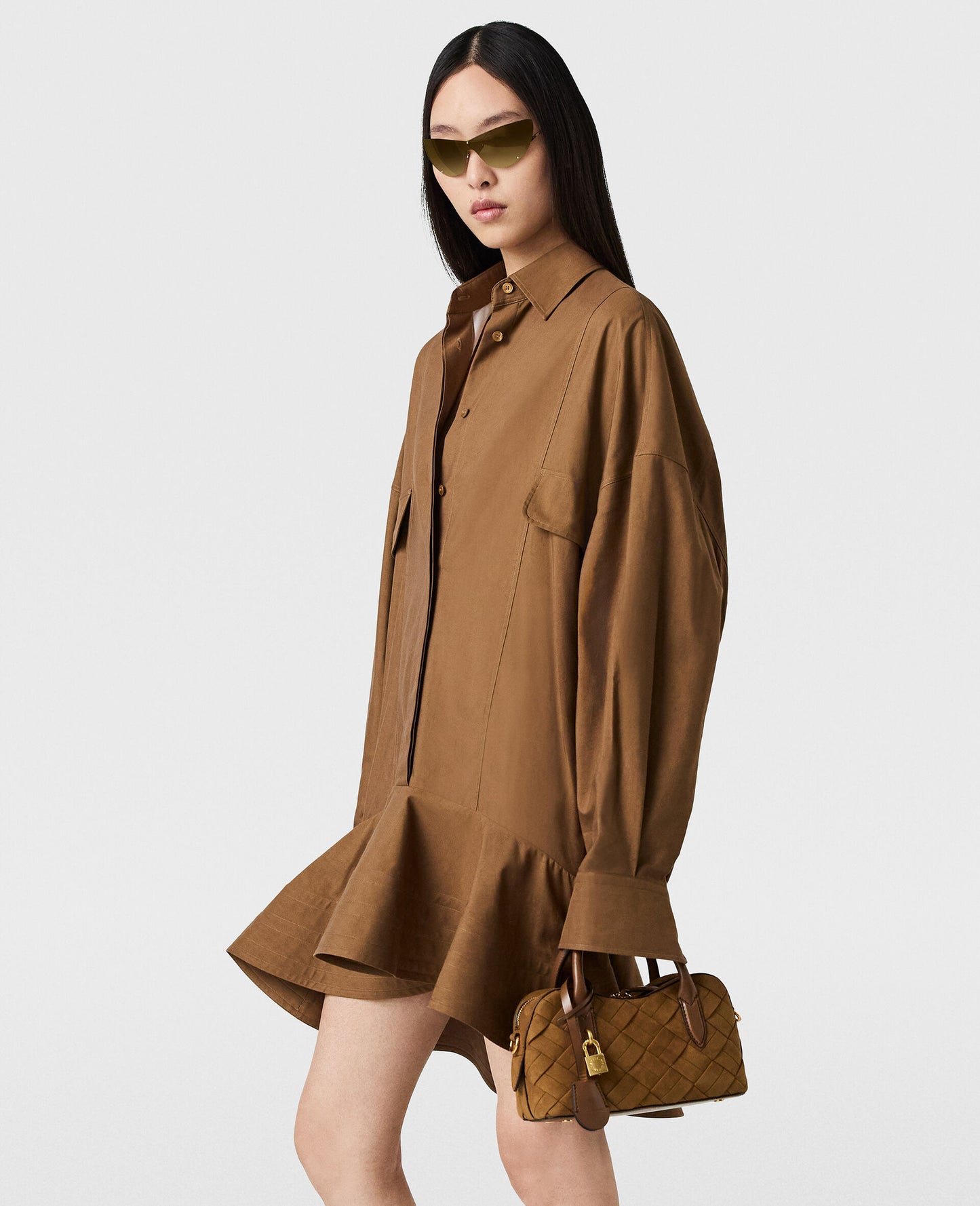 Ruffled-Hem Mini Dress