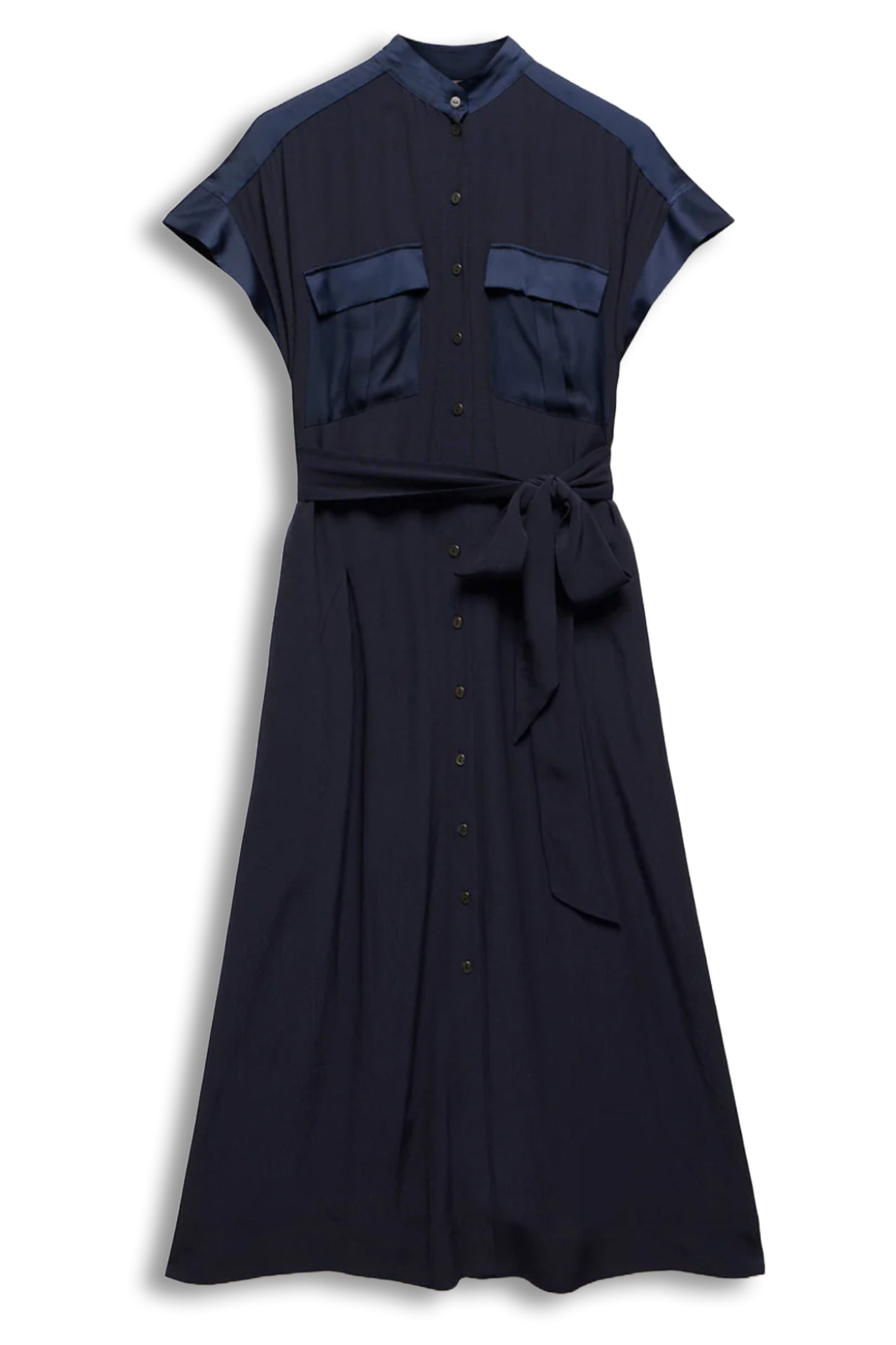 Navy Utility Midi Dress