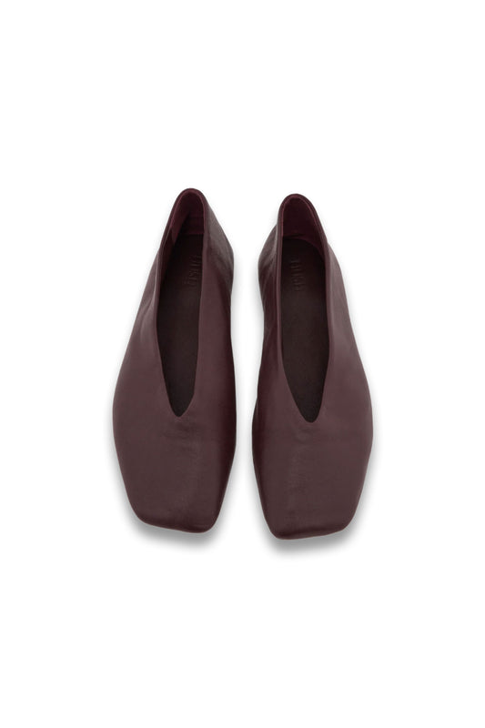 Asymmetric Leather Ballet Flats