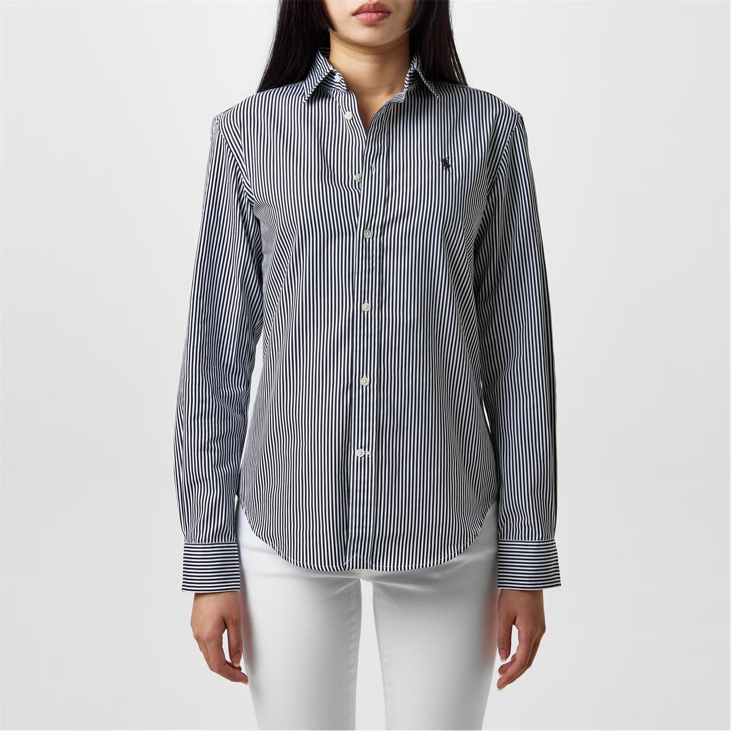 Women's Charlotte Striped Cotton Long Sleeve Slim Fit Oxford Shirt