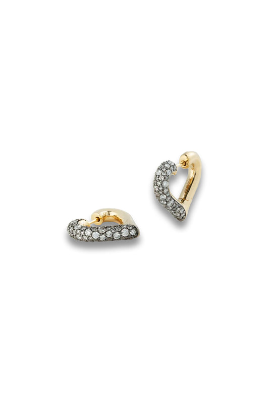 Chubby Love Rhodium-plated Diamond Earrings