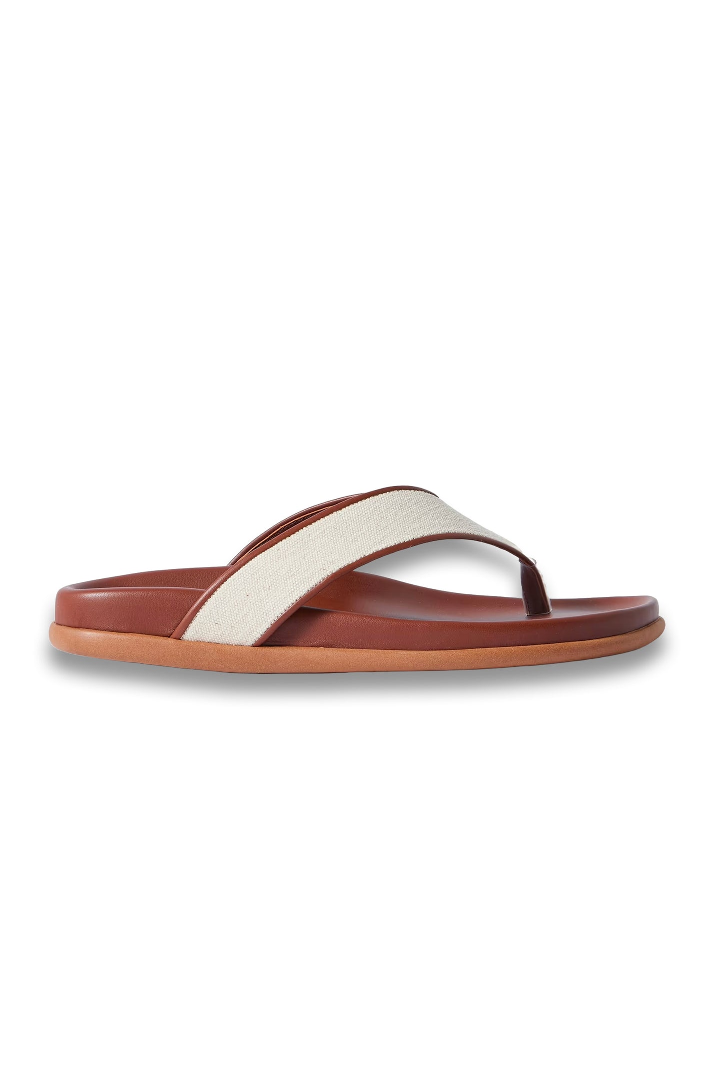 Charys Leather-trimmed Canvas Flip Flops
