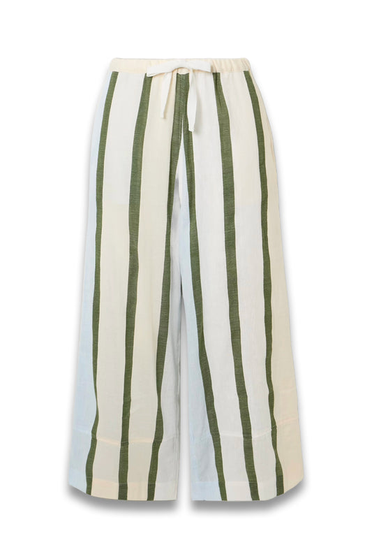 Desta Striped Cotton-blend Wide-leg Pants
