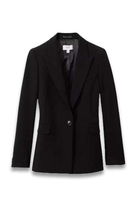 Gabi Tailored Single Breasted Suit Blazer in Black
