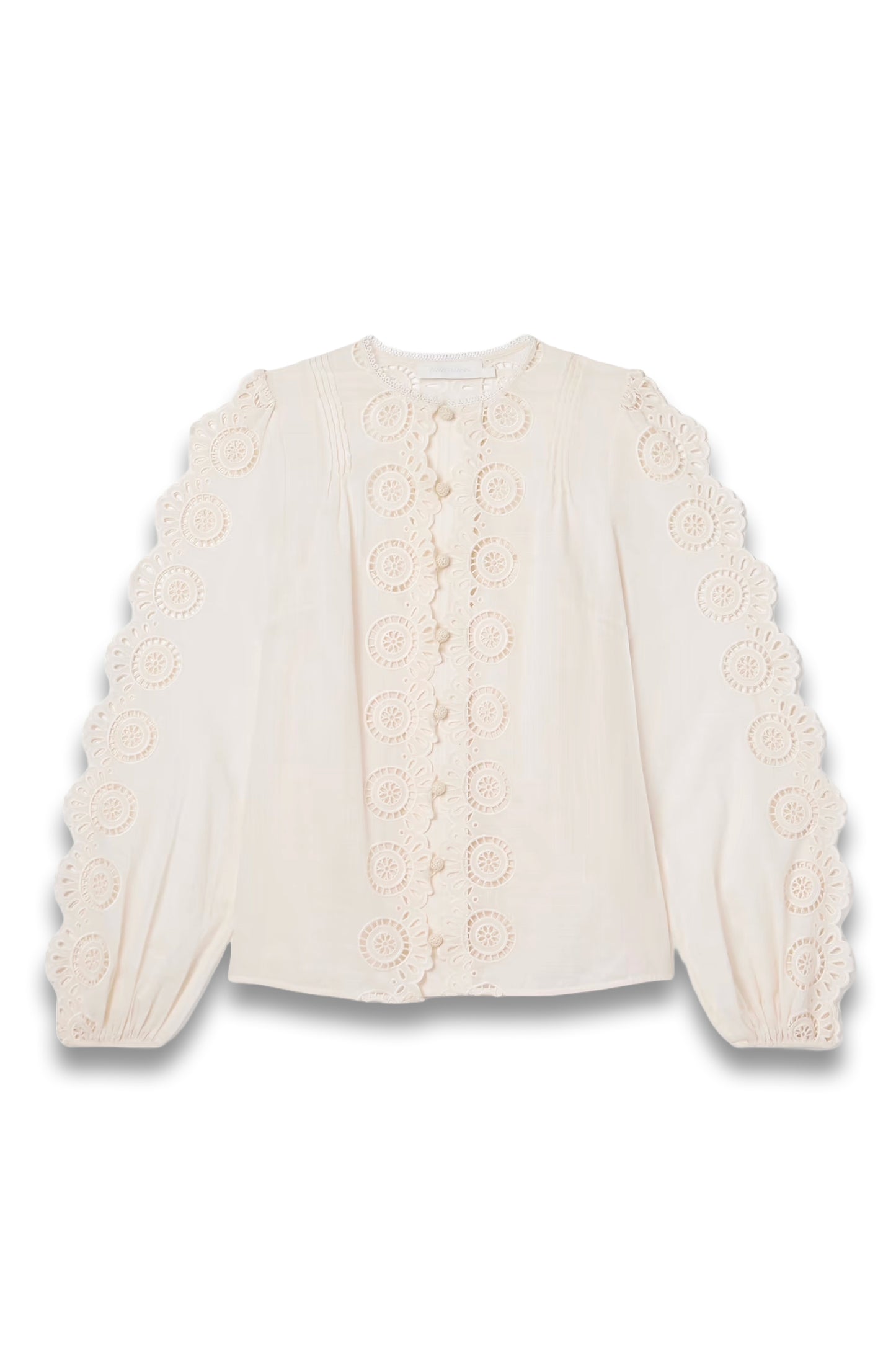 Lucky Pintucked Broderie Anglaise Cotton-Voile Top