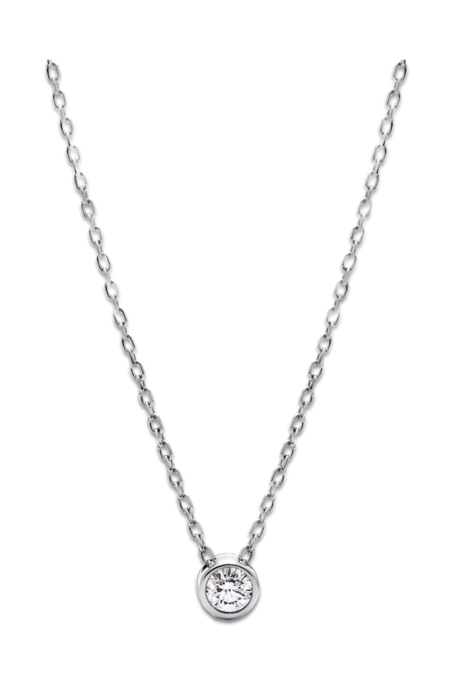 Pandora Era Bezel Sterling Silver Lab-grown Diamond Pendant Necklace